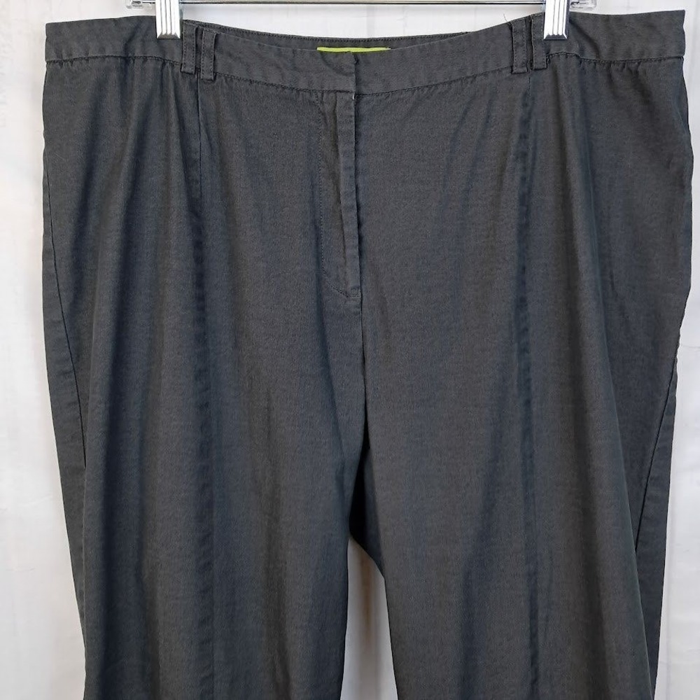 Sigrid Olsen 18W Charcoal Gray Wide Leg Dress Pants Stretch Cotton Office - Picture 3 of 6